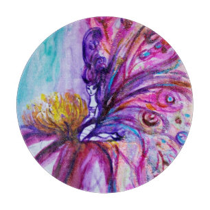 WUNDERSCHÖNE NIEDLICHE BLUME IN PINK, GOLD GLITZER SCHNEIDEBRETT