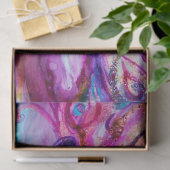 WUNDERSCHÖNE NIEDLICHE BLUME IN PINK, GOLD GLITZER SEIDENPAPIER (Geschenk)