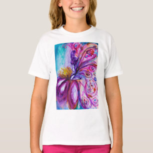 WUNDERSCHÖNE NIEDLICHE BLUME IN PINK, GOLD GLITZER T-Shirt