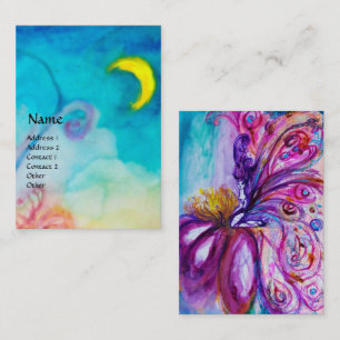 WUNDERSCHÖNE NIEDLICHE BLUME IN PINK, GOLD GLITZER VISITENKARTE