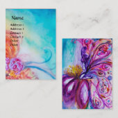 WUNDERSCHÖNE NIEDLICHE BLUME IN PINK, GOLD GLITZER VISITENKARTE (Vorne/Hinten)