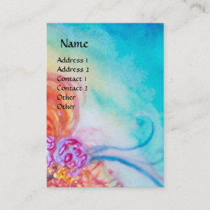 WUNDERSCHÖNE NIEDLICHE BLUME IN PINK, GOLD GLITZER VISITENKARTE