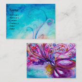 WUNDERSCHÖNE NIEDLICHE BLUME IN PINK, GOLD GLITZER VISITENKARTE (Vorne/Hinten)