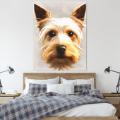 Wunderschöne Niedliche Yorkshire Terrier Welpe Flo Leinwanddruck (Insitu (Schlafzimmer))