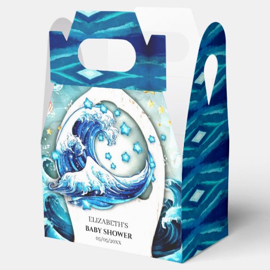 Wunderschöne Ocean Waves Babydusche Geschenkschachtel (Geöffnet)