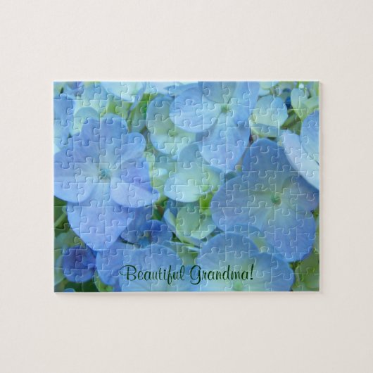 Wunderschöne Oma! Puzzles Blue Hydrangea Blume (Horizontal)