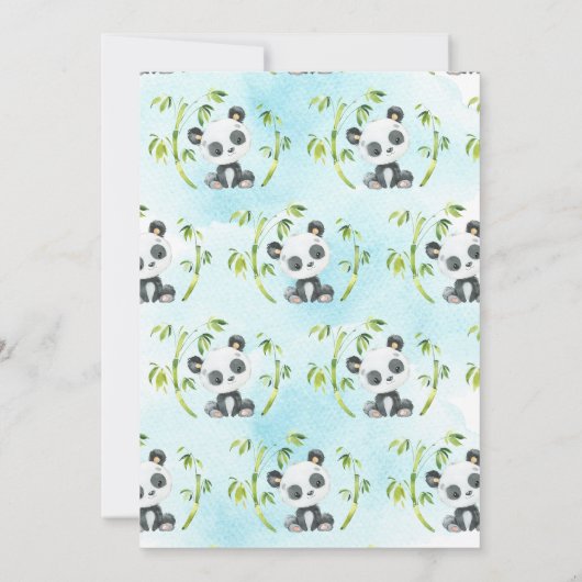 Wunderschöne Panda Bärendusche Einladung (Rückseite)