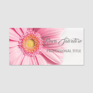Wunderschöne, perfekt rosa Blume Name Tag Namensschild