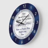 Wunderschöne Personalisierte, navy Blue Wall Uhr (Winkel)