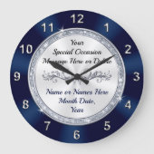 Wunderschöne Personalisierte, navy Blue Wall Uhr (Vorderseite)