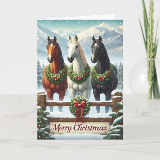 Wunderschöne Pferde Weihnachten (Vorderseite)