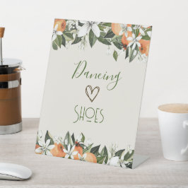 Wunderschöne Pfirsiche Drehte Flop Station Tanzen Sockelschild