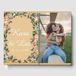 Wunderschöne Pfirsiche und buntes Foto-Poster Gästebuch