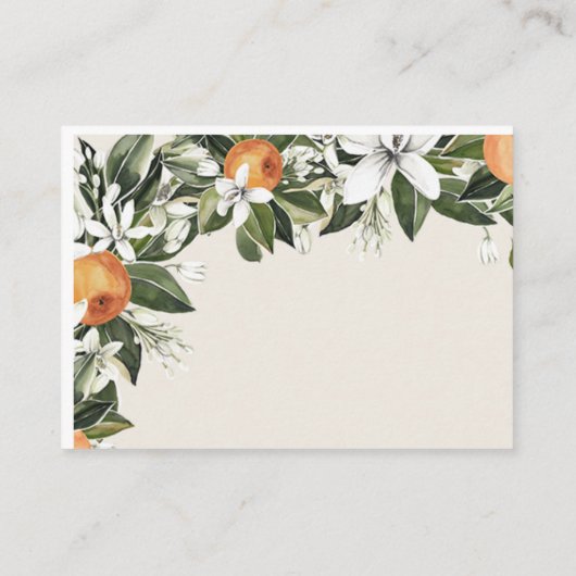 Wunderschöne Pfirsiche und Foliage farbenfroh Dank Begleitkarte (Rückseite)