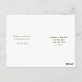 Wunderschöne Pfirsiche und Foliage farbenfroh Dank Postkarte (Rückseite)