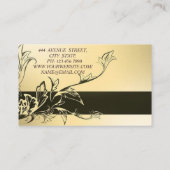 Wunderschöne Phantastische moderne Gold Black Blum Visitenkarte (Rückseite)