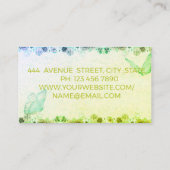 Wunderschöne Phantastische, süße Grün mit Schmette Visitenkarte (Rückseite)
