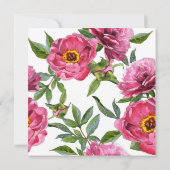 Wunderschöne Pink Magenta Peonies Blume chic Weddi Einladung (Rückseite)