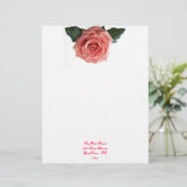 Wunderschöne 'Pink Rose' Blume Briefkopf (Stehend Vorderseite)