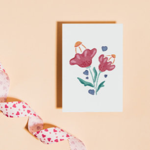 Wunderschöne psychedelische Blumen Feiertagspostkarte
