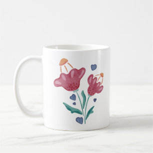 Wunderschöne psychedelische Blumen Kaffeetasse