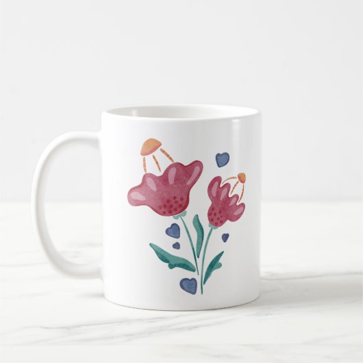 Wunderschöne psychedelische Blumen Kaffeetasse (Links)
