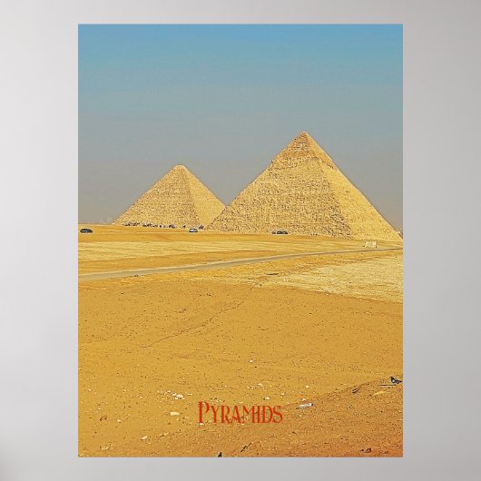 Wunderschöne Pyramiden in Ägypten, die die Sandstü Poster (Vorne)