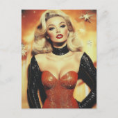 Wunderschöne Retro-Blondine Postkarte (Vorderseite)