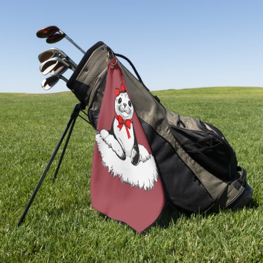 Wunderschöne Robbe – Weihnachtsedition Golfhandtuch (Gras)