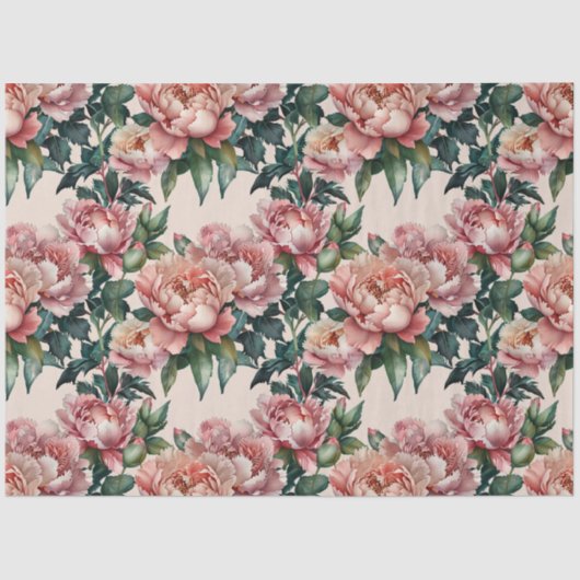 Wunderschöne, rosa blühende Bauern entmutigen Seidenpapier (Vorderseite)