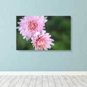 Wunderschöne rosa Blume Gestrichen Canvas Print Leinwanddruck (Insitu (Holzboden))