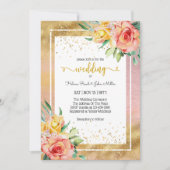 Wunderschöne rosa Blume verzauberte Hochzeit Einladung (Vorderseite)