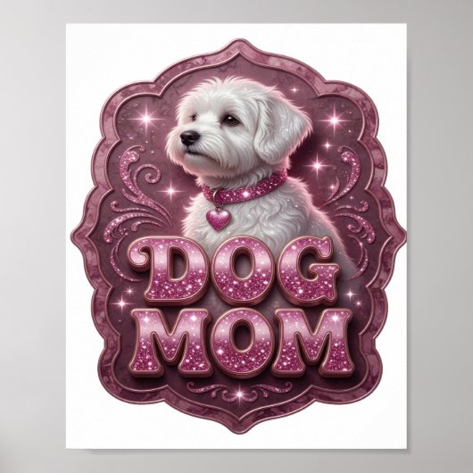 Wunderschöne rosa HUND-MUTTER Poster (Vorne)
