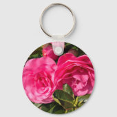 Wunderschöne rosa Kamelie Schlüsselanhänger (Rückseite)