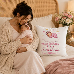 Wunderschöne rosa kleine Sonnenschein-Baby-Party Kissen