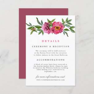 Wunderschöne rosa Peonies Blumenzwiebeldetails Einladung