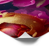 Wunderschöne rosa Pfennigfuchser mit goldenem Akze Poster (Ecke)