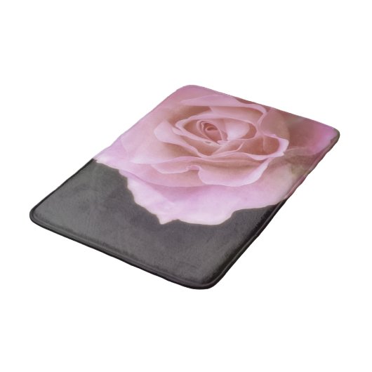 Wunderschöne Rosa Rose Badematte (Schrägansicht)