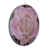 Wunderschöne Rosa Rose Dartscheibe (Vorderseite Links)