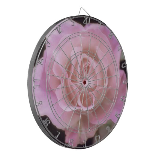 Wunderschöne Rosa Rose Dartscheibe (Vorderseite Links)