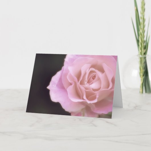 Wunderschöne Rosa Rose Karte (Vorderseite)