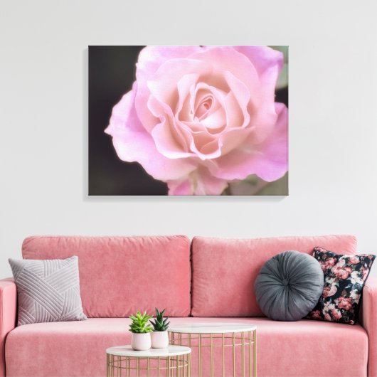 Wunderschöne Rosa Rose Leinwanddruck (Insitu (Wohnzimmer))