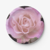 Wunderschöne Rosa Rose Pappteller (Vorderseite)