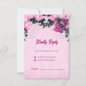 Wunderschöne rosa Rosen RSVP Karte (Vorderseite)