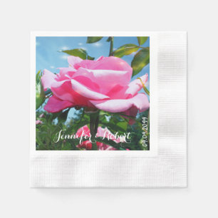 wunderschöne rosa Rosenblume. Florale Foto Kunst. Serviette