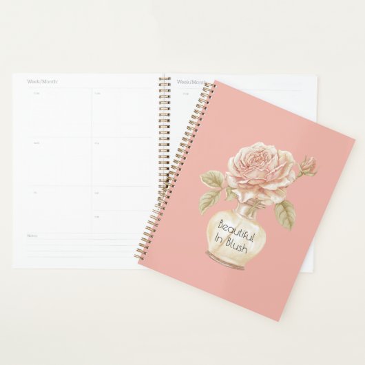 Wunderschöne rosa Rosenblüte Planer (Anzeige)