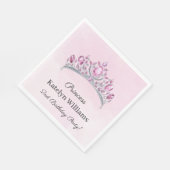 Wunderschöne rosa Wasserfarben-Prinzessin-Geburtst Serviette (Ecke)