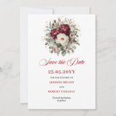 Wunderschöne rosafarbene Burgunder-Rettet-das-Datu Save The Date (Vorderseite)