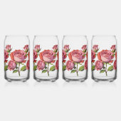 Wunderschöne Rose Rosa Trinkbehälter Set Dosenglas (Links)