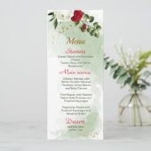 wunderschöne, rot-weiße Blume, botanisch Menükarte (Stehend Vorderseite)